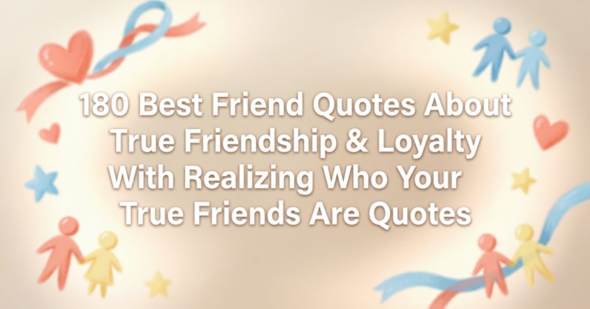 180 Best Friend Quotes About True Friendship & Loyalty With Realizing Who Your True Friends Are Quotes