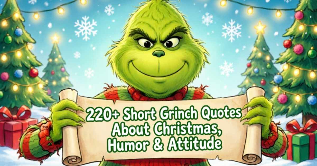220+ Short Grinch Quotes About Christmas, Humor & Attitude