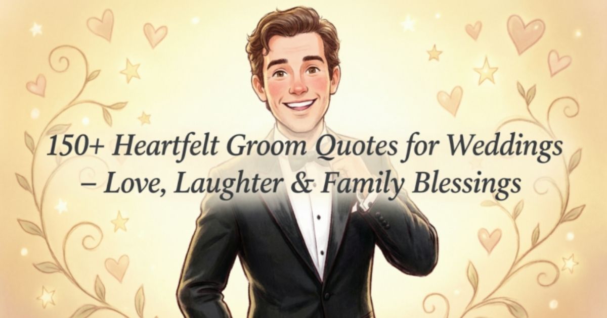 150+ Heartfelt Groom Quotes for Weddings – Love, Laughter & Family Blessings