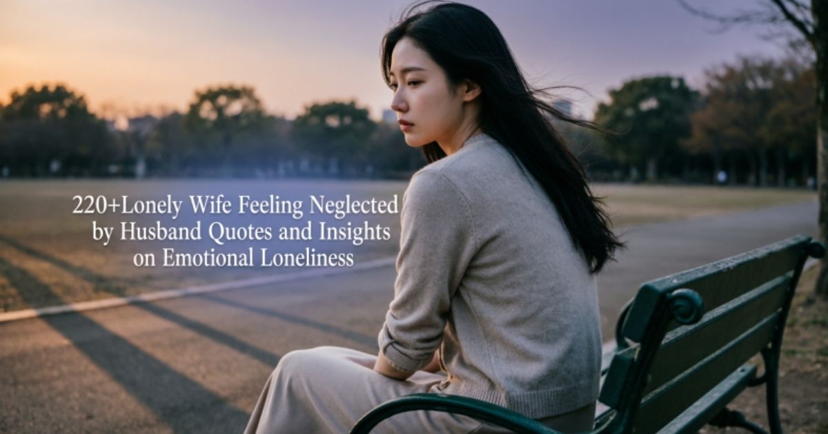 220+Lonely Wife Feeling Neglected by Husband Quotes and Insights on Emotional Loneliness