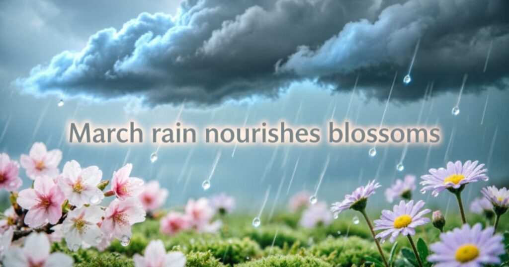 March Rain And Blossom Quotes
