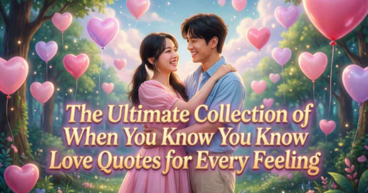 The Ultimate Collection of When You Know You Know Love Quotes for Every Feeling