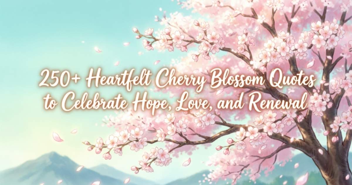 250+Heartfelt Cherry Blossom Quotes to Celebrate Hope, Love, and Renewal