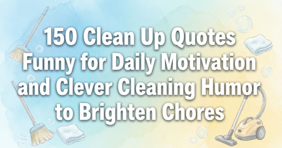 150 Clean Up Quotes Funny for Daily Motivation and Clever Cleaning Humor to Brighten Chores