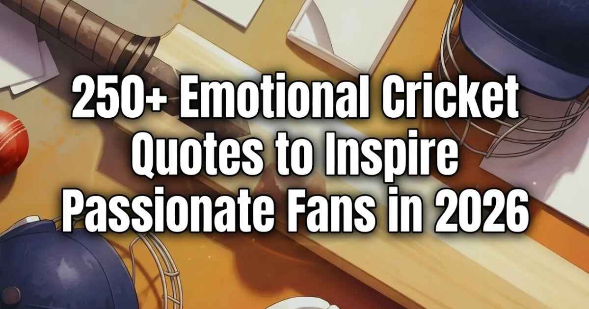 250+ Emotional Cricket Quotes to Inspire Passionate Fans in 2026