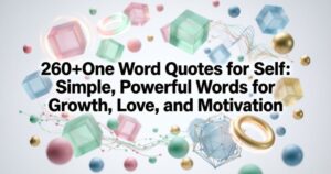 260+One Word Quotes for Self: Simple, Powerful Words for Growth, Love, and Motivation