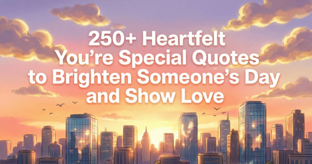 250+Heartfelt You're Special Quotes to Brighten Someone’s Day and Show Love