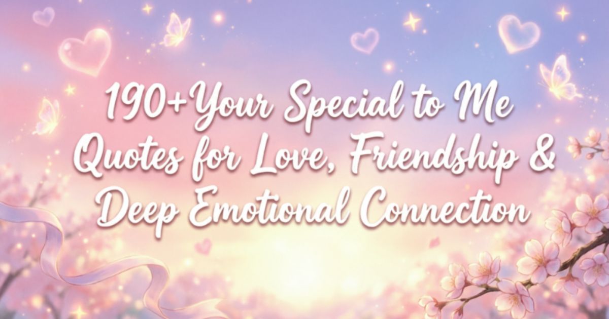 190+Your Special to Me Quotes for Love, Friendship & Deep Emotional Connection