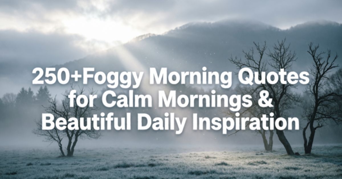 250+Foggy Morning Quotes for Calm Mornings & Beautiful Daily Inspiration 