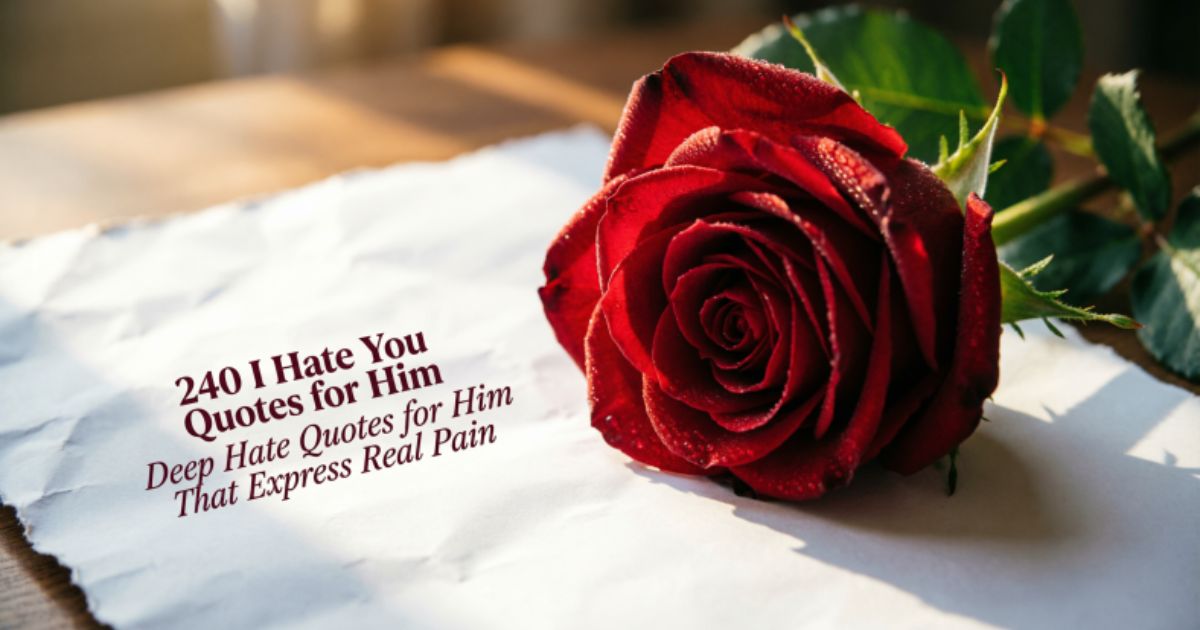240 I Hate You Quotes for Him: Deep Hate Quotes for Him That Express Real Pain