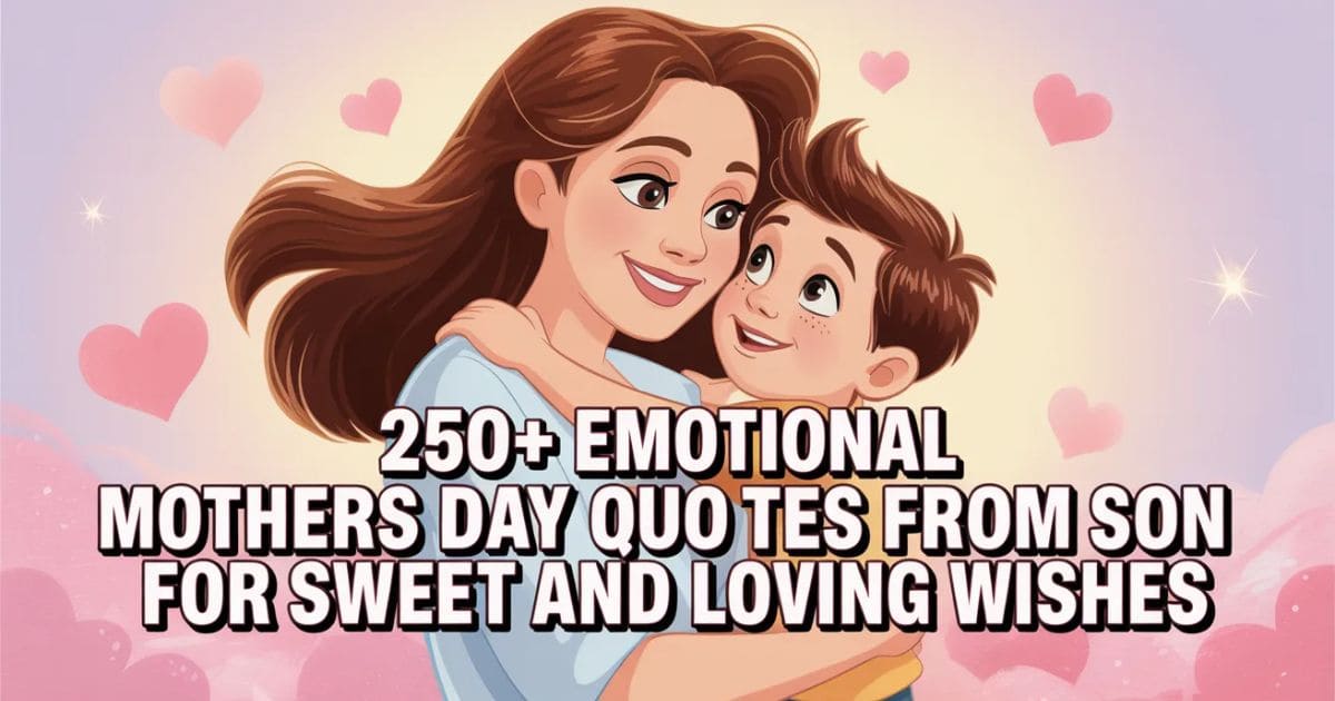 250+Emotional Mothers Day Quotes From Son for Sweet and Loving Wishes 
