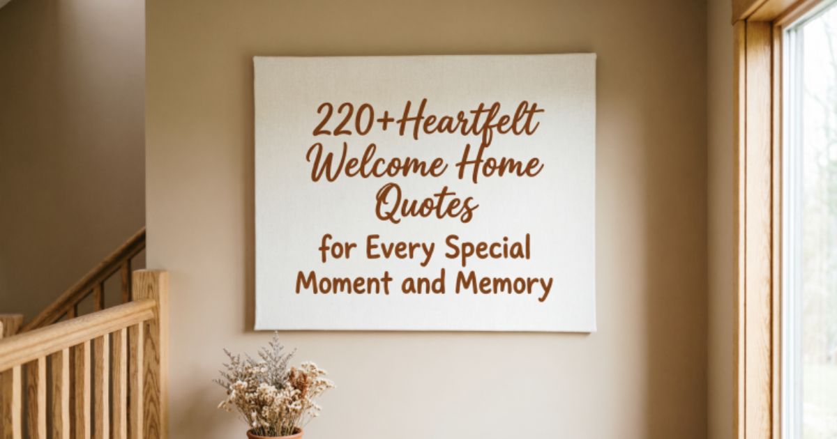 220+Heartfelt Welcome Home Quotes for Every Special Moment and Memory 